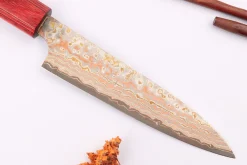 Couteau universel 13cm japonais artisanal Takeshi Saji VG10 Rainbow Nashiji
