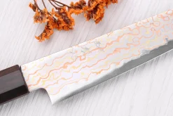 Couteau universel 15cm japonais artisanal Hatsukokoro Hayabusa Rainbow Damas