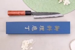 Couteau universel 15cm japonais artisanal Masashi Yamamoto BS1 Black Nashiji