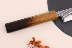 Couteau universel 13,5cm japonais artisanal Wusaki Nawame AUS10 damas