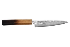 Couteau universel 13,5cm japonais artisanal Wusaki Nawame AUS10 damas