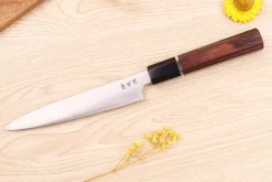 Couteau universel 16,5cm japonais artisanal Sukenari SG2 San Maï manche en bois de rose