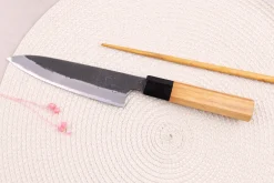 Couteau universel 13,5cm japonais artisanal Hinoura Mutsumi Ajikataya Black Nashiji