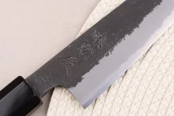 Couteau universel 13,5cm japonais artisanal Hinoura Mutsumi Ajikataya Black Nashiji