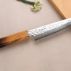 Couteau universel 15cm japonais artisanal Wusaki Yaketa VG10 damas chêne brûlé