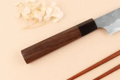 Couteau universel 15cm japonais artisanal Nigara Hamono Tsuchime AS manche en noyer