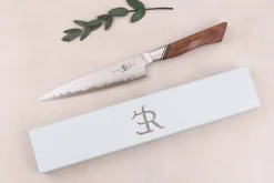 Couteau universel 13cm Ryda Knives A-30 San Maï et manche en noyer
