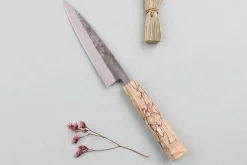 Couteau universel japonais artisanal Wusaki Nakata Erable BS2 13,5cm manche érable