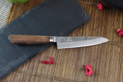 Couteau universel japonais artisanal Wusaki Nogami BS2 12.5cm manche en noyer