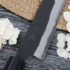 Couteau universel japonais artisanal Nao Yamamoto Damas AS brut de forge 15cm