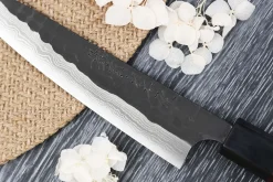 Couteau universel japonais artisanal Nao Yamamoto Damas AS brut de forge 15cm