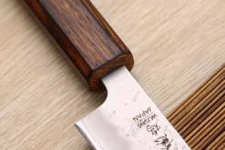 Couteau universel japonais artisanal Wusaki Yoshi G3 chêne 14cm