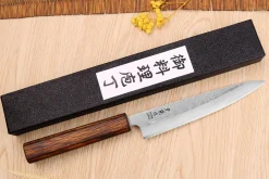 Couteau universel japonais artisanal Wusaki Yoshi G3 chêne 14cm