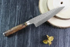 Couteau universel japonais artisanal forgé Takeshi Saji R2 Tsuchime 13cm