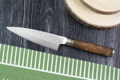 Couteau universel japonais artisanal forgé Takeshi Saji R2 Tsuchime 13cm
