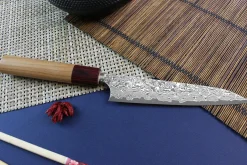 Couteau universel japonais artisanal Yoshimi Kato 15cm VG10 Nickel Damascus cerisier