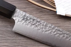 Couteau universel japonais Kanetsugu Heptagon Uto martelé 15cm