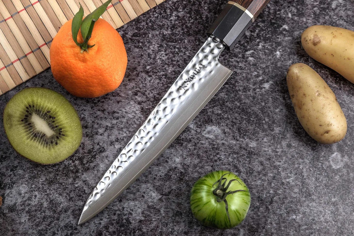 Couteau universel Sayuto Desert Damas martelé 15cm
