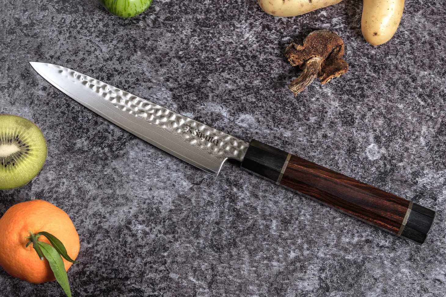 Couteau universel Sayuto Desert Damas martelé 15cm