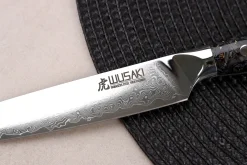 Couteau universel Wusaki Sakin Damas 10Cr 15cm manche en fibre de carbone et feuille d'or