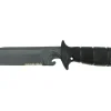 Couteau Wildsteer Wing-Tactic WING06213 lame semi-dentée 12,5cm sans logo GIGN manche kraton noir + brise-vitre + étui POM