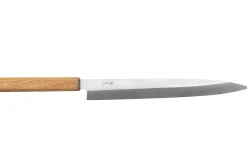Couteau yanagiba 27cm artisanal japonais Tsunehisa AUS-8 manche en chêne
