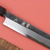 Couteau yanagiba 26cm japonais artisanal Hatsukokoro Shirasagi manche en ébène
