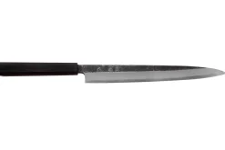 Couteau yanagiba 26cm japonais artisanal Hatsukokoro Shirasagi manche en ébène