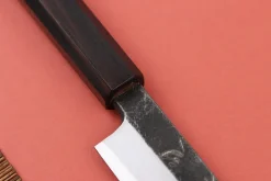 Couteau yanagiba 26cm japonais artisanal Hatsukokoro Shirasagi manche en ébène