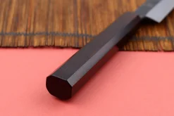 Couteau yanagiba 24cm japonais artisanal Hatsukokoro Shirasagi manche en ébène