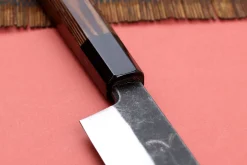 Couteau yanagiba 27cm japonais artisanal Hatsukokoro Shirasagi manche en wengé