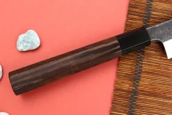 Couteau yanagiba 30cm japonais artisanal Hatsukokoro Shirasagi manche en wengé