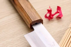 Couteau yanagiba 27cm japonais artisanal Nakamura Kaishin Saku WS2 en chêne