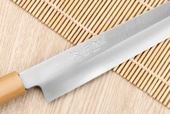 Couteau yanagiba 27cm japonais artisanal Nakamura Kaishin Saku WS2 en magnolia