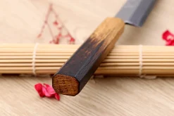 Couteau yanagiba 24cm japonais artisanal Nakamura Kaishin Saku WS2 en chêne