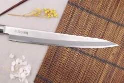 Couteau yanagiba 27cm Sayuto Ebène 7Cr manche en ébène