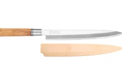 Couteau yanagiba 24cm Wusaki Olive 7Cr manche en olivier + saya