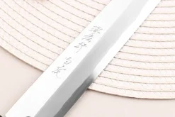 Couteau yanagiba japonais artisanal 24cm Sakai Takayuki Byakko manche en ébène + étui