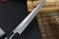 Couteau yanagiba japonais artisanal Kagekiyo Utage White Steel 2 24cm