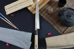 Couteau yanagiba japonais artisanal Kagekiyo Utage White Steel 2 24cm