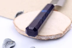 Couteau yanagiba japonais 21cm Sakai Takayuki Nanairo manche en résine laqué bleu