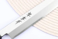 Couteau yanagiba japonais 24cm Sakai Takayuki Nanairo manche en résine ABS laquée