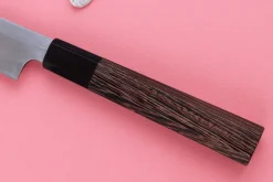 Couteau yanagiba kiritsuke 27cm japonais artisanal Hatsukokoro Shirasagi manche en wengé
