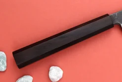 Couteau yanagiba kiritsuke 30cm japonais artisanal Hatsukokoro Shirasagi manche en ébène