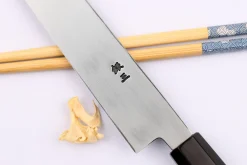 Couteau yanagiba kiritsuke 21cm japonais artisanal Nakamura Kaishin Ginsan Mirror