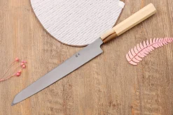 Couteau yanagiba kiritsuke 24cm japonais artisanal Kasahara Shigehiro forgé par Yoshikazu Ikeda