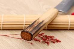 Couteau yanagiba kiritsuke 24cm japonais artisanal Nakamura Kaishin Saku WS2 en chêne
