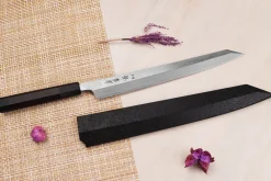 Couteau yanagiba kiritsuke 30cm japonais artisanal Sakai Takayuki Seiryu damas