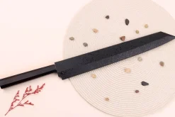 Couteau yanagiba kiritsuke japonais artisanal 33cm Sakai Takayuki Byakko manche en ébène + étui