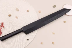 Couteau yanagiba kiritsuke japonais artisanal 30cm Sakai Takayuki Byakko manche en ébène + étui